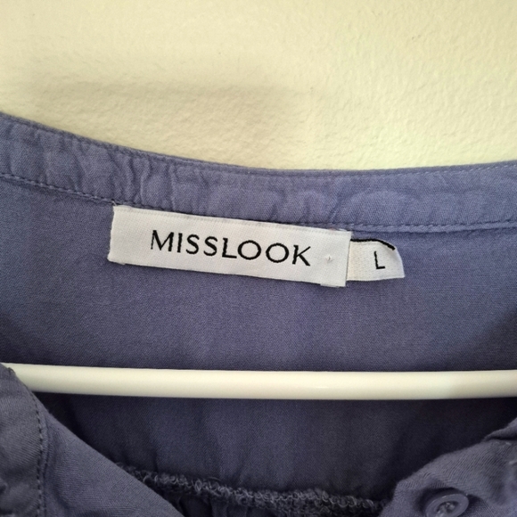 Misslook Purple Boho Embroidered Floral Blouse – Size Large - Picture 3 of 4